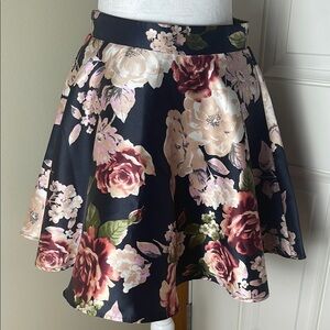 Jodi Kristopher Navy Blue Pink Floral Rose Tulle Petticoat Mini Skirt Junior 3